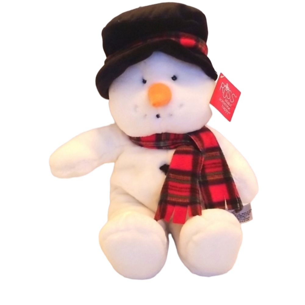 NWT Russ Snowman Plush with Top Hat and Scarf 2019